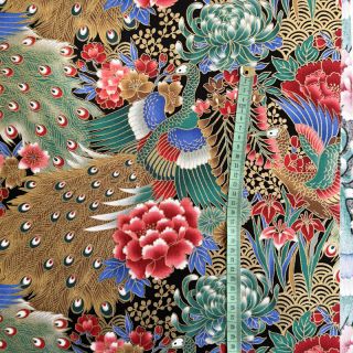 Bombažna tkanina JAPAN Hoshi emeraude