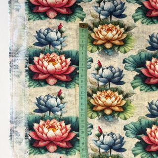 Viskoza z lanom Clover design D digital print