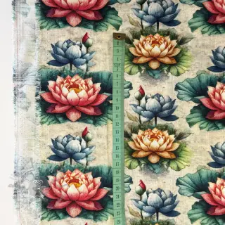 Viskoza z lanom Clover design D digital print