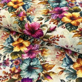 Viskoza z lanom Clover design B digital print