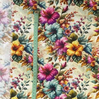 Viskoza z lanom Clover design B digital print