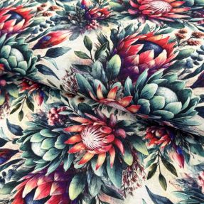 Viskoza z lanom Azalea design D digital print