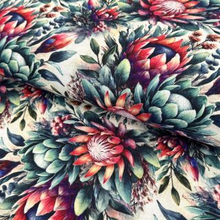 Viskoza z lanom Azalea design D digital print