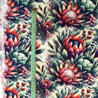 Viskoza z lanom Azalea design D digital print
