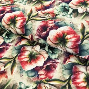 Viskoza z lanom Azalea design A digital print