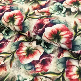 Viskoza z lanom Azalea design A digital print