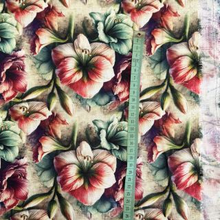 Viskoza z lanom Azalea design A digital print