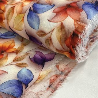 Viskoza RAYON POPLIN Leafs design D digital print