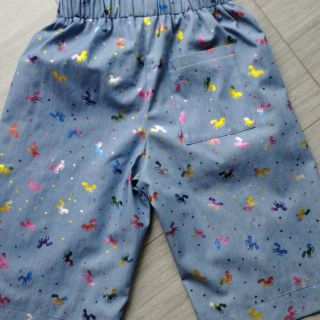 Bombažna tkanina JEANS FOIL Unicorn light blue