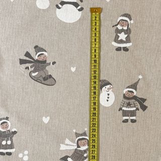 Dekorativna tkanina Linenlook Kids Playing Snow