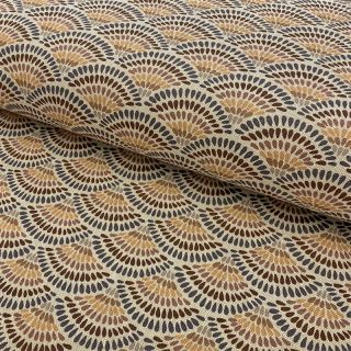 Dekorativna tkanina Linenlook Graphic handdrawn pattern beige