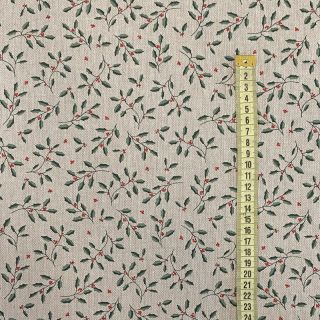 Dekorativna tkanina Linenlook Little Holly branch