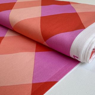 Bombažna tkanina SATIN NERIDA HANSEN Large Gingham red digital print