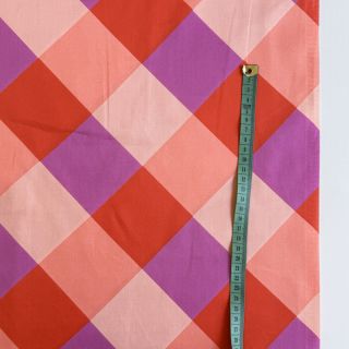 Bombažna tkanina SATIN NERIDA HANSEN Large Gingham red digital print
