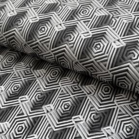 Pletenina VISKOZA Structure grey digital print