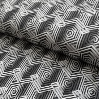 Pletenina VISKOZA Structure grey digital print