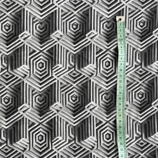 Pletenina VISKOZA Structure grey digital print