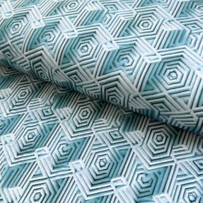 Pletenina VISKOZA Structure blue digital print