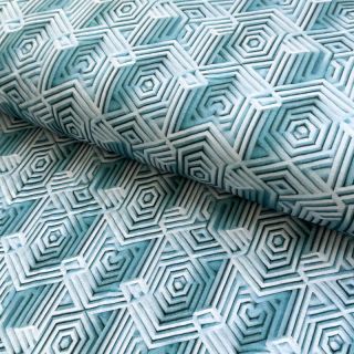 Jersey VISKOZA Structure blue digital print