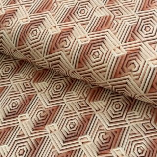 Pletenina VISKOZA Structure beige digital print