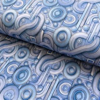 Pletenina VISKOZA Unity blue digital print