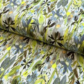 Jersey VISKOZA Vibrant forest lime digital print