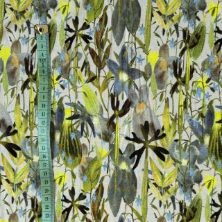 Jersey VISKOZA Vibrant forest lime digital print