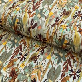 Pletenina VISKOZA Vibrant forest brown digital print