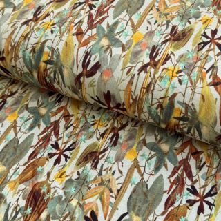 Pletenina VISKOZA Vibrant forest brown digital print