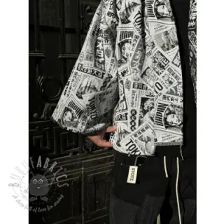 Dekorativno blago jacquard Neo noir blanc