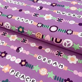 Bombažna tkanina Love dream mauve
