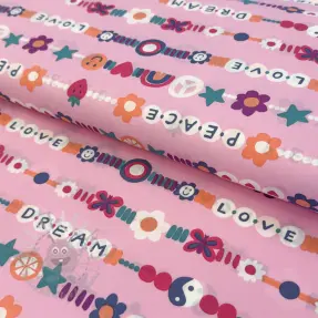 Bombažna tkanina Love dream pink