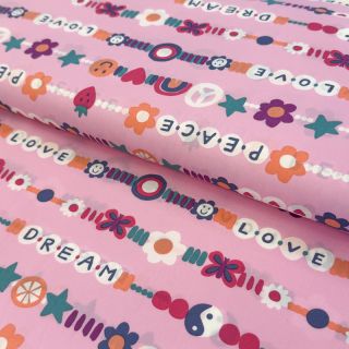 Bombažna tkanina Love dream pink