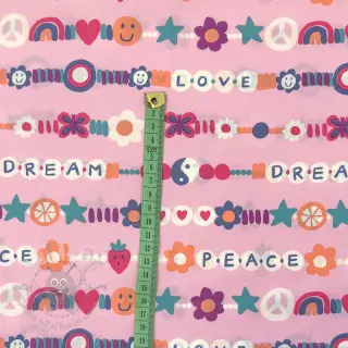 Bombažna tkanina Love dream pink