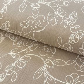 Dvojitá gázovina/mušelín EMBROIDERY Climbing flowers beige