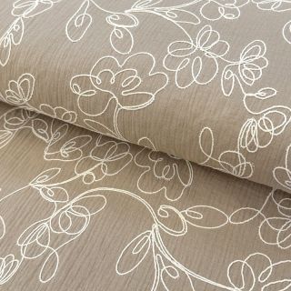 Dvojna gaza/muslin EMBROIDERY Climbing flowers beige