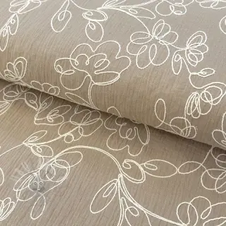 Dvojna gaza/muslin EMBROIDERY Climbing flowers beige