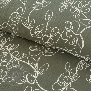 Dvojna gaza/muslin EMBROIDERY Climbing flowers pickle