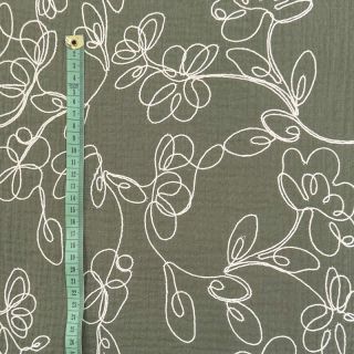 Dvojna gaza/muslin EMBROIDERY Climbing flowers pickle
