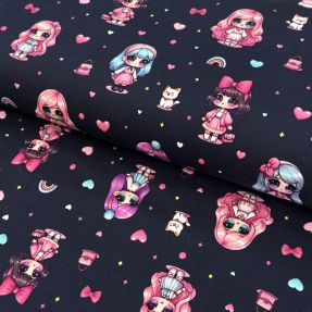 Pletenina Dolls navy digital print