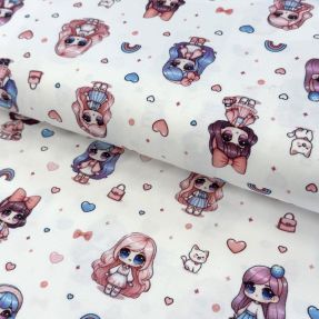 Úplet Dolls white digital print