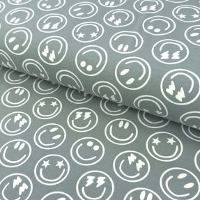 Úplet Happy faces sage digital print