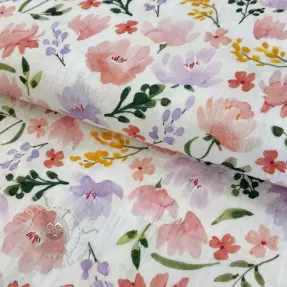 Dvoslojna gaza/muslin Big summer flowers digital print
