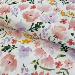 Dvoslojna gaza/muslin Big summer flowers digital print