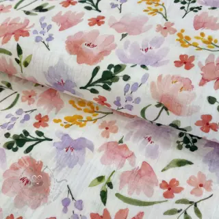 Dvoslojna gaza/muslin Big summer flowers digital print