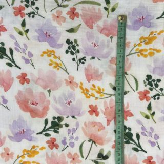 Dvoslojna gaza/muslin Big summer flowers digital print