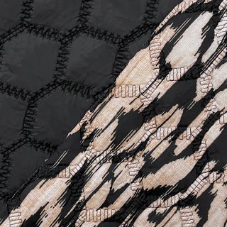Prešita tkanina Blurry Ikat black