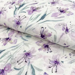 Viskoza z lanom Natural Lin Laurel purple digital print
