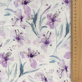 Lanena viskoza Natural Lin Laurel purple digital print