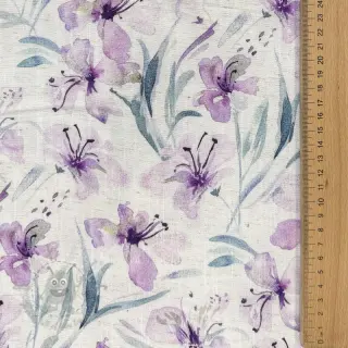Viskoza z lanom Natural Lin Laurel purple digital print